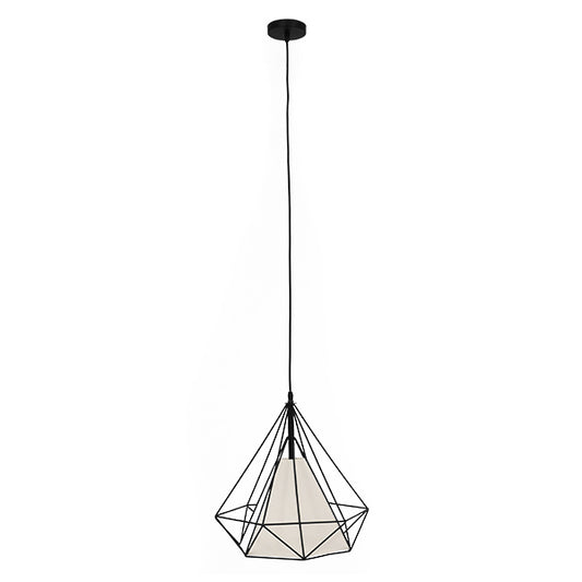 KAIRI 01618 Μοντέρνο Κρεμαστό Φωτιστικό Οροφής με Ντουί 1 x E27 AC 220-240V IP20 - Μαύρο & Λευκό - Μ38 x Π38 x Υ39