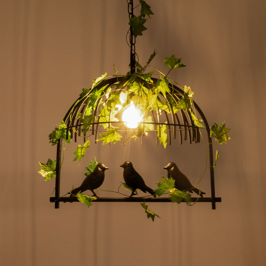 NEST 01640 Vintage Κρεμαστό Φωτιστικό Οροφής με Ντουί 1 x E27 AC 220-240V IP20 - Μαύρο & Πράσινο - Μ48 x Π38 x Υ40