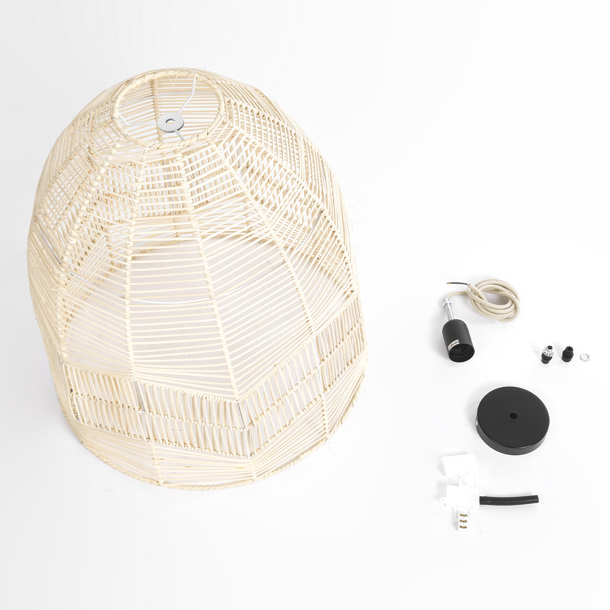 ALOHA 01751 Boho Κρεμαστό Φωτιστικό Οροφής με Ντουί 1 x E27 AC 220-240V IP20 - Μπεζ - Μ45 x Π45 x Υ48