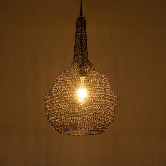 KENTUCKY 01881 Vintage Κρεμαστό Φωτιστικό Οροφής Μονόφωτο 1 x E27 AC220-240V IP20 - Φ30 x Υ50cm - Σκούρο Καφέ Μεταλλικό Πλέγμα