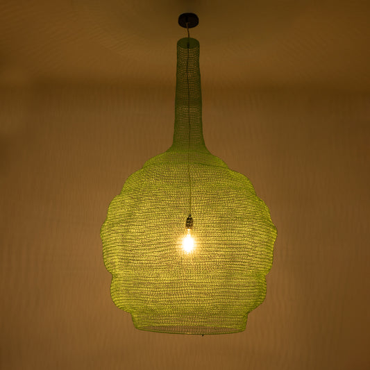 KENTUCKY 01888 Vintage Κρεμαστό Φωτιστικό Οροφής Μονόφωτο 1 x E27 AC220-240V IP20 - Φ90 x Υ110cm - Τιρκουάζ Μεταλλικό Πλέγμα