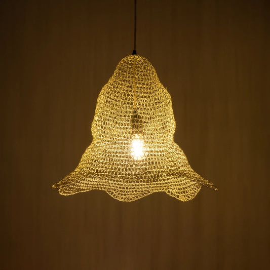 KENTUCKY 01889 Vintage Κρεμαστό Φωτιστικό Πλέγμα Μονόφωτο 1 x E27 IP20 Λευκό Μέταλλο - Μ50 x Π50 x Υ48cm