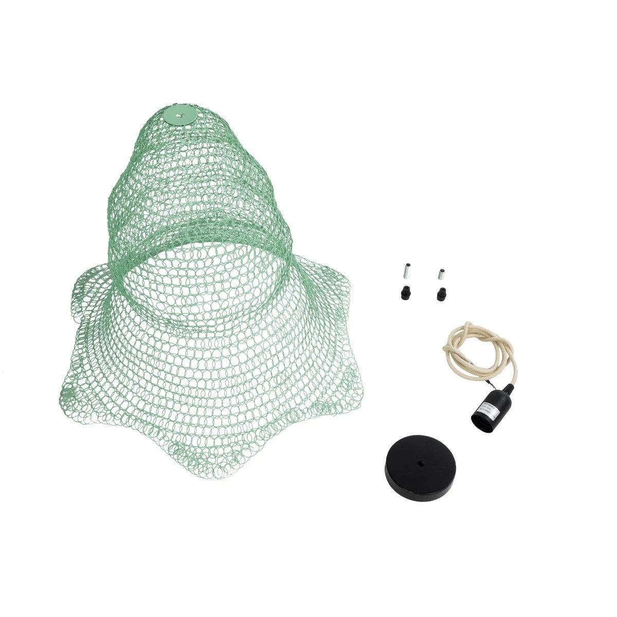 KENTUCKY 01891 Vintage Κρεμαστό Φωτιστικό Πλέγμα Μονόφωτο 1 x E27 IP20 Τιρκουάζ Μέταλλο - Μ50 x Π50 x Υ48cm