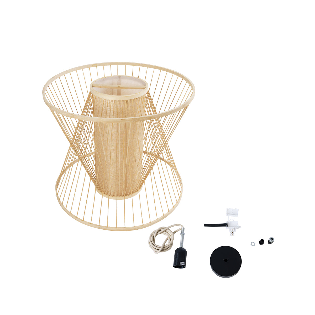 HIBISCUS 01925 Boho Κρεμαστό Φωτιστικό Οροφής με Ντουί 1 x E27 AC 220-240V IP20 - Μπεζ - Μ60 x Π60 x Υ50