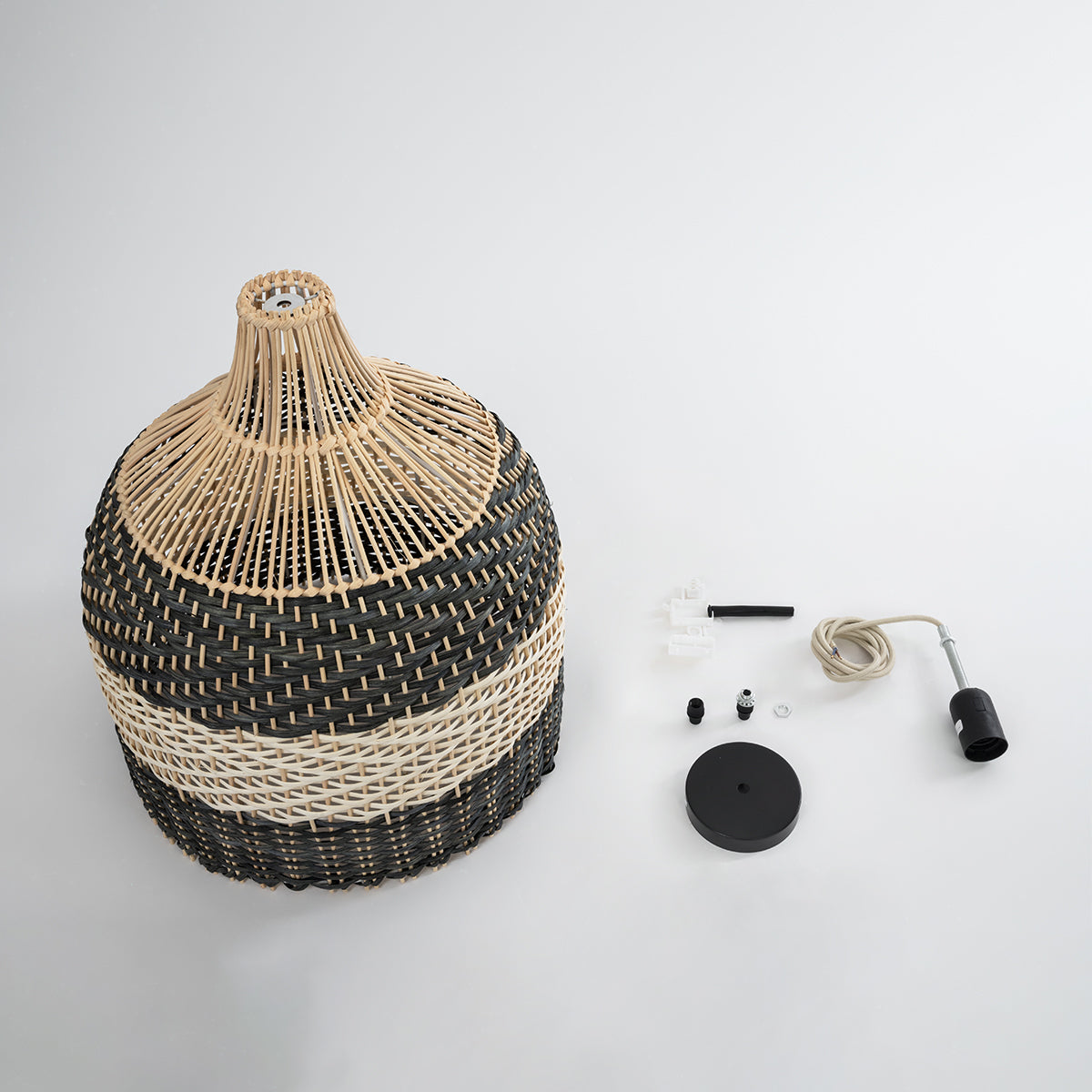 BARBADOS 01944 Boho Κρεμαστό Φωτιστικό Οροφής με Ντουί 1 x E27 AC 220-240V IP20 - Μπεζ & Χακί - Μ40 x Π40 x Υ45