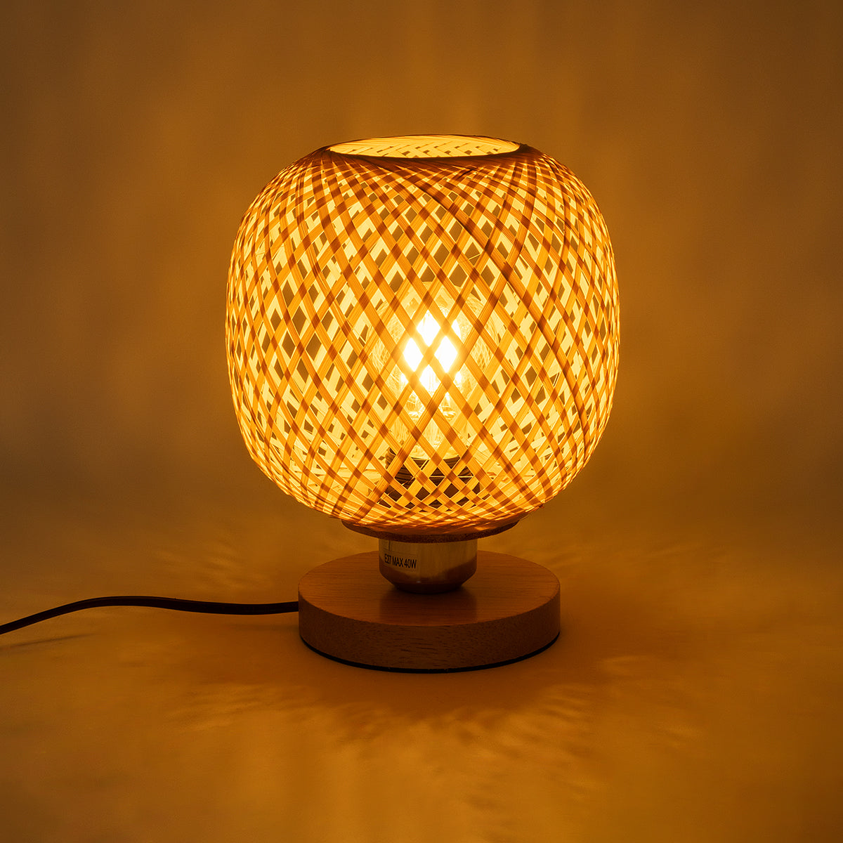 KERRY 01981 Boho Επιτραπέζιο Φωτιστικό Πορτατίφ με Ντουί 1 x E27 AC 220-240V IP20 - Μπεζ - Μ18 x Π18 x Υ25