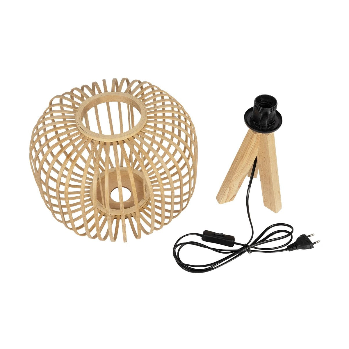 CHORD 01990 Boho Table Lamp with 1 x E27 AC 220-240V IP20 - Beige - L31 x W31 x H43
