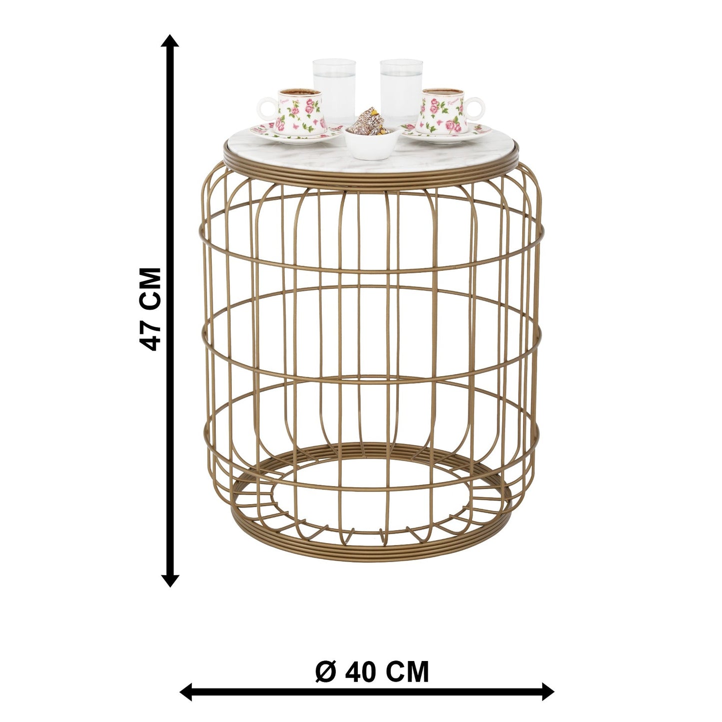 TBH-06 AB ΤΡΑΠΕΖΑΚΙ ΟΞΥΝΤΕ ΚΙΟΥΡΤΟΣ ΠΛΕΓΜΑ ΣΧΕΔΙΟ ΜΑΡΜΑΡΟ Φ42x46
