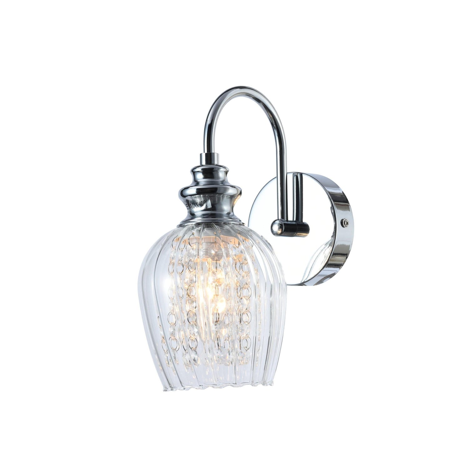 WLC 1254 # ΑΠΛΙΚΑ ΝΙΚΕΛ ΜΕ ΚΡΥΣΤΑΛΛΑ ΔΙΑΦΑΝΟ ΓΥΑΛΙ 1xE14 Φ12x24
