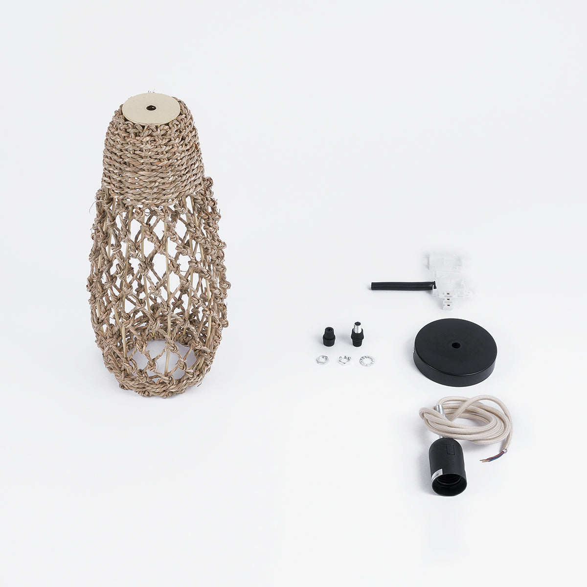 ECUADOR 02119 Boho Κρεμαστό Φωτιστικό Οροφής με Ντουί 1 x E27 AC 220-240V IP20 - Μπεζ - Μ15 x Π15 x Υ35