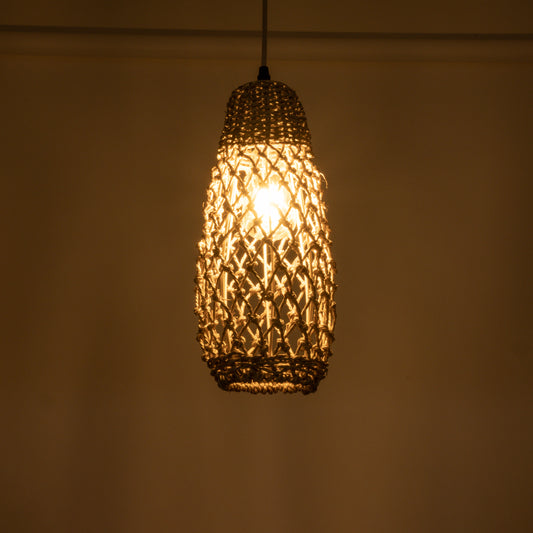 ECUADOR 02119 Boho Κρεμαστό Φωτιστικό Οροφής με Ντουί 1 x E27 AC 220-240V IP20 - Μπεζ - Μ15 x Π15 x Υ35