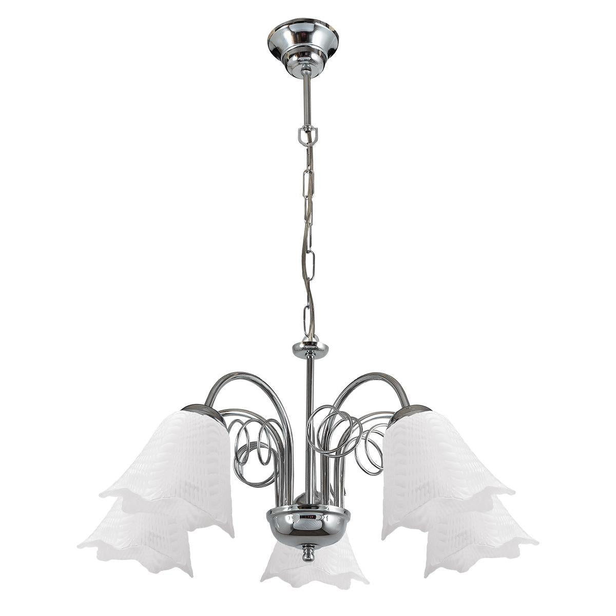 PDT 2041-5 CR # 5/Φ ΣΚΕΛΕΤΟΣ ΕΛΑΤΗΡΙΟ ΛΕΥΚΟ ΓΥΑΛΙ 5xΕ14 Φ56x80