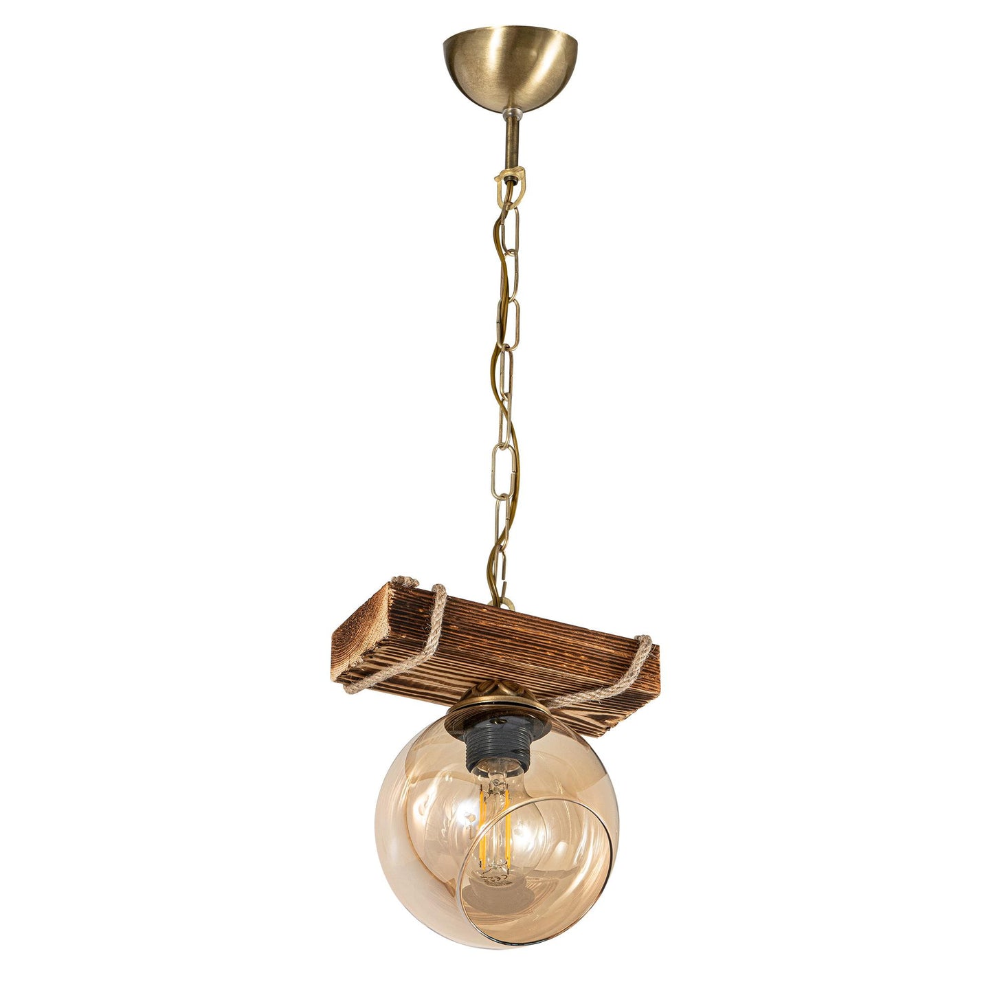 PDT 2059-1 ΡΑΓΑ 1/Φ ΞΥΛΙΝΗ ΡΑΓΑ ΣΧΟΙΝΙ ΜΕΛΙ ΓΥΑΛΙ 1xΕ27 20x15x95