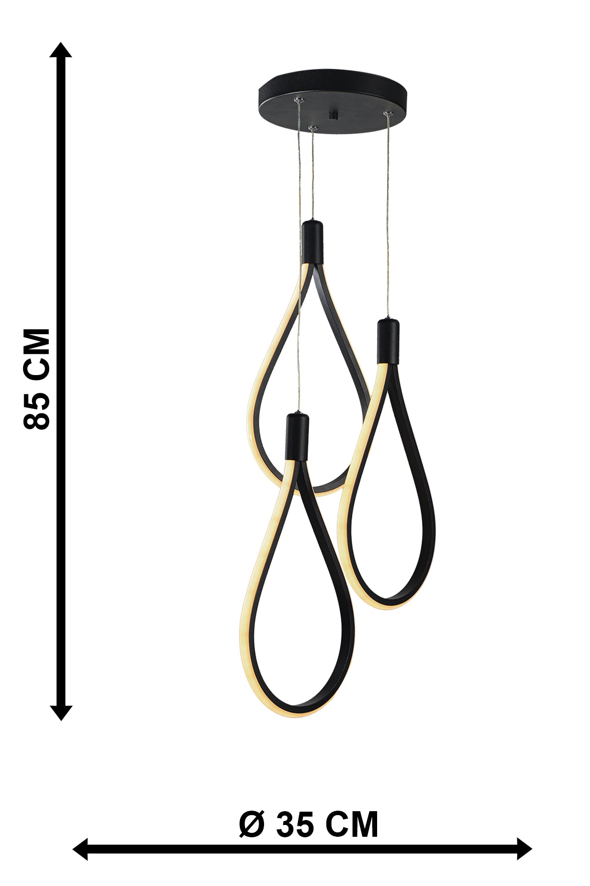 PDT 700-3 ΒΚ # ΚΡΕΜ. 3/Φ LED ΘΗΛΙΕΣ ΜΑΥΡΟ Φ35x85