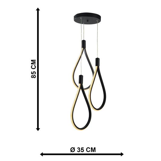 PDT 700-3 ΒΚ # ΚΡΕΜ. 3/Φ LED ΘΗΛΙΕΣ ΜΑΥΡΟ Φ35x85