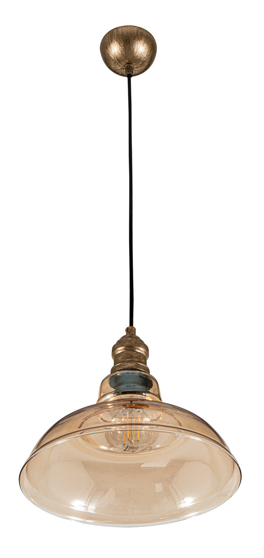 PDT 1459 ΗΝ # 1/Φ ΓΥΑΛΙΝΟ ΚΑΜΠΑΝΑ ΜΕΛΙ 1xΕ27 Φ28x128