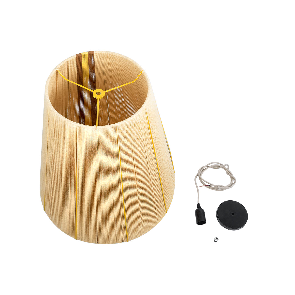 SALERNO 02334 Boho Κρεμαστό Φωτιστικό Οροφής με Ντουί 1 x E27 AC 220-240V IP20 - Μπεζ & Καφέ - Μ50 x Π50 x Υ60