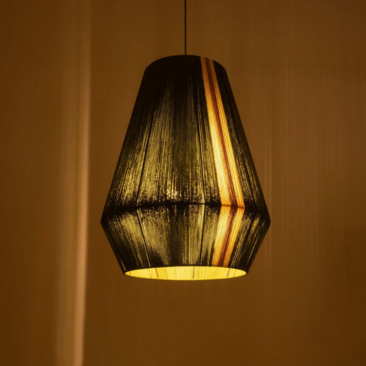 SALERNO 02335 Boho Κρεμαστό Φωτιστικό Πλέγμα Μονόφωτο 1 x E27 IP20 Πράσινο, Μπεζ & Καφέ Νήμα - Μ50 x Π50 x Υ60cm