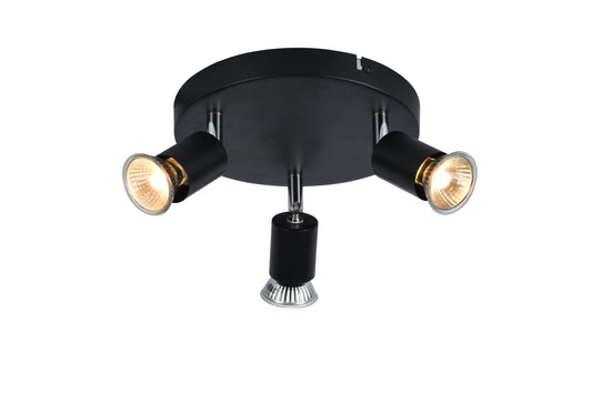 CCC 5215-3 BK ΣΠΟΤ ΟΡΟΦΗΣ 3/Φ ΜΑΥΡΟ 3xGU10 Φ20x8