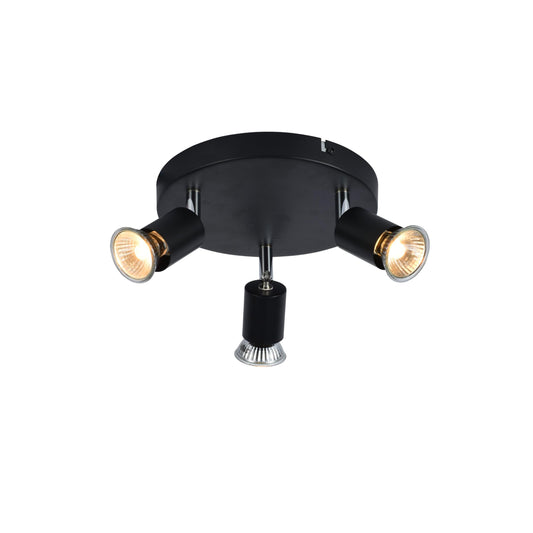 CCC 5215-3 BK ΣΠΟΤ ΟΡΟΦΗΣ 3/Φ ΜΑΥΡΟ 3xGU10 Φ20x8