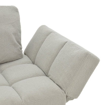 Καναπές - Κρεβάτι 3Θέσιος Jackie Μπουκλέ Ιβουάρ-Μέταλλο Μαύρο 190X80X74