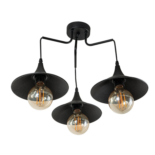 PDT 1246-3 # ΟΡΟΦΗΣ 3/Φ ΜΕ ΠΛΑΣΤΙΚΕΣ ΚΑΜΠΑΝΕΣ ΜΑΥΡΕΣ ΚΑΙ ΡΟΖΕΤΑ ΠΛΑΣΤΙΚΗ Ε27 Φ50x35