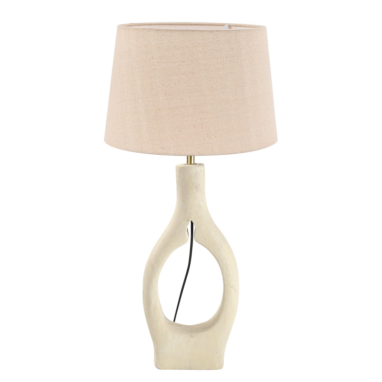 TLI 6336 40BG ΕΠΙΤΡΑΠΕΖΙΑ ΛΑΜΠΑ ΞΥΛΙΝΗ ΛΕΥΚΗ ΣΤΡΟΓΓΥΛΗ ΨΙΛΗ ΜΕ ΑΜΠΑΖΟΥΡ ΜΠΕΖ 1xΕ27 Φ40x(50-76)