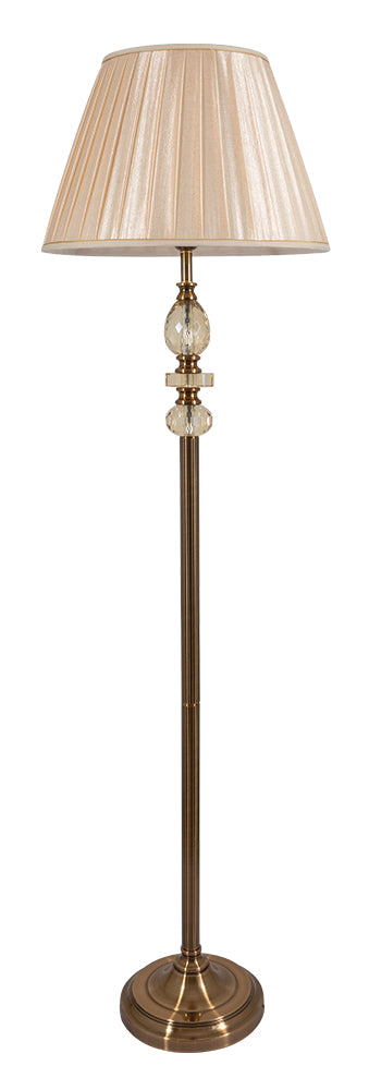 FLC 8026 AB ΔΑΠΕΔΟΥ ΚΛΑΣΣΙΚΟ ΜΕ ΚΡΥΣΤΑΛΛΟ & ΠΛΙΣΕ ΚΑΠΕΛΟ 1xΕ27 Φ45x163