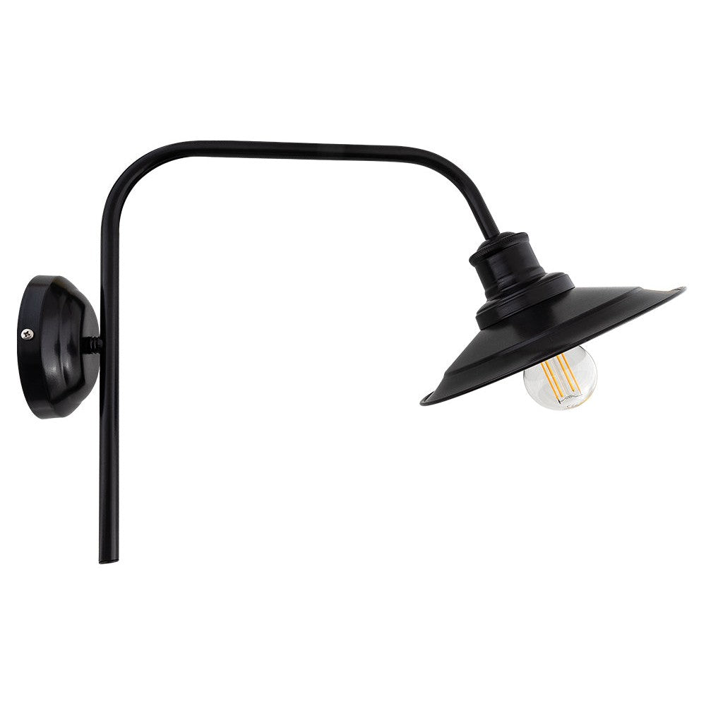 WLA 232 BK ΑΠΛΙΚΑ ΚΑΜΠΥΛΗ ΜΕΓΑΛΗ ΜΑΥΡΗ 1xΕ27 52x30εκ ΚΑΜΠΑΝΑ Φ21εκ