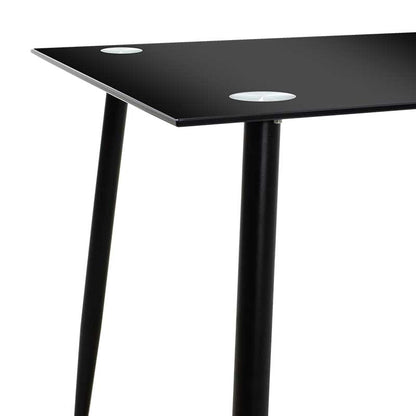 Τραπέζι Vincenzo Ορθογώνιο Με Γυάλινη Επιφάνεια Μαύρο 120X80X75