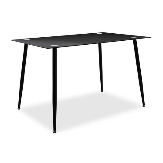 Τραπέζι Vincenzo Ορθογώνιο Με Γυάλινη Επιφάνεια Μαύρο 120X80X75