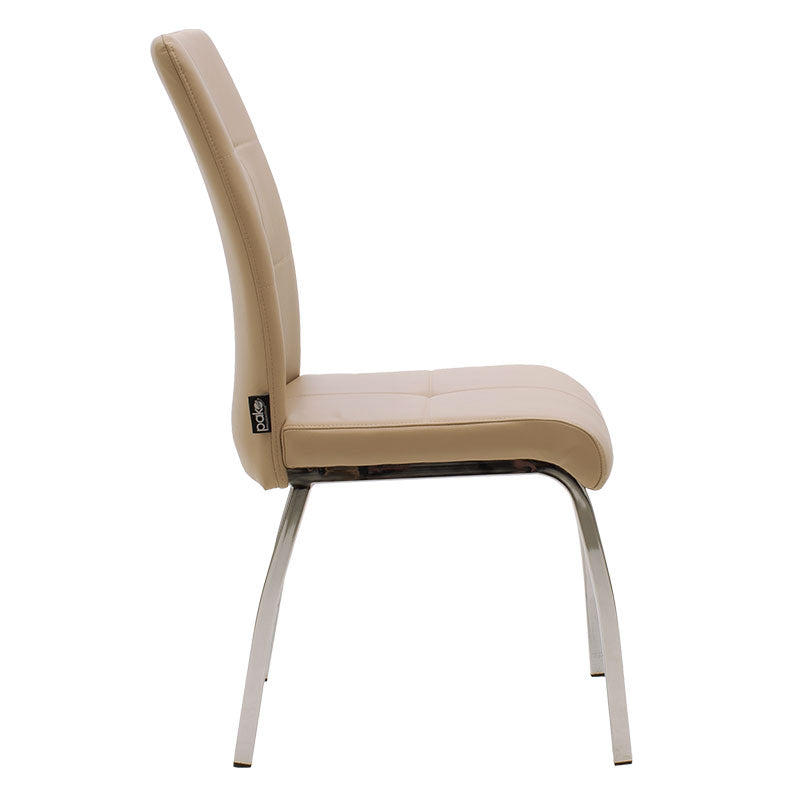 Καρέκλα Ariadne PU Μόκα-Πόδι Χρωμίου