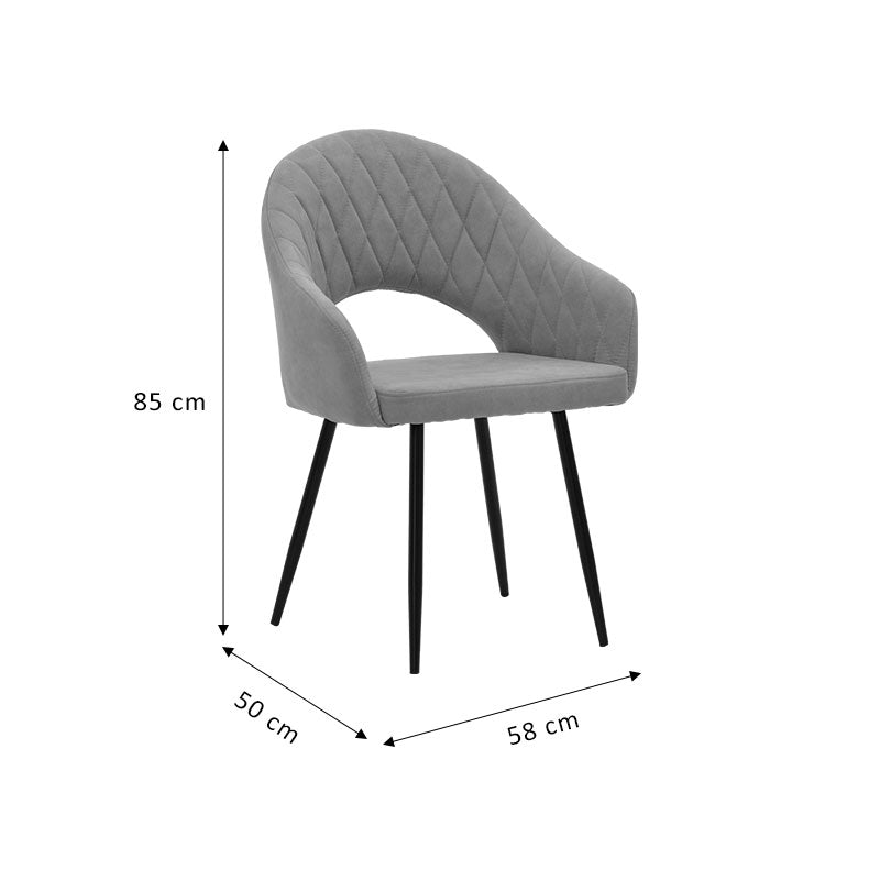 Πολυθρόνα Macie Ύφασμα Antique Γκρι-Μαύρο 58x50x85