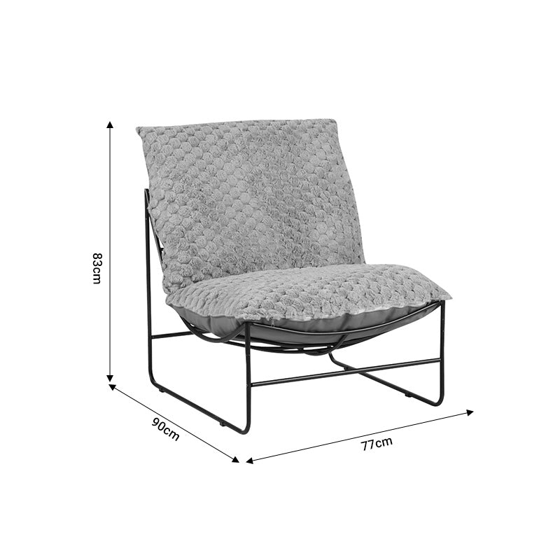 Πολυθρόνα Chopie Ύφασμα Γκρι Ποντικί-Μαύρο Πόδι 77x90x83