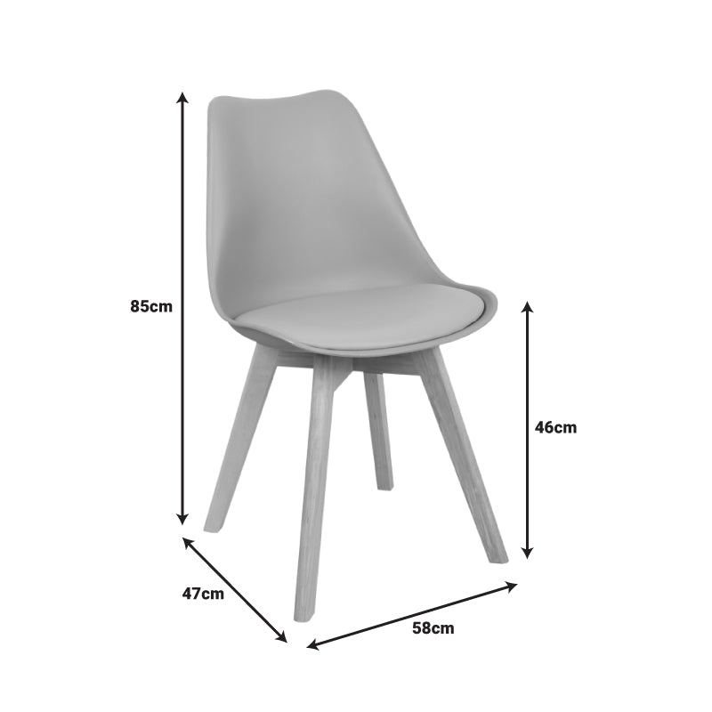 Καρέκλα Gaston PP-PU Μπλε Απόχρωση-Φυσικό Πόδι 58x47x85