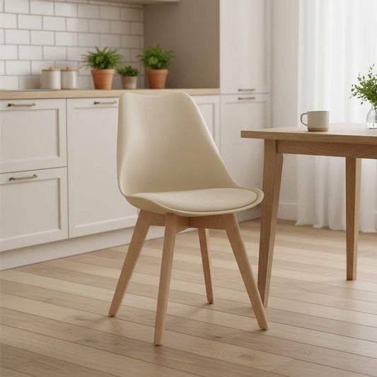 Καρέκλα Gaston PP-PU Taupe Απόχρωση - Φυσικό Πόδι 43x51x75