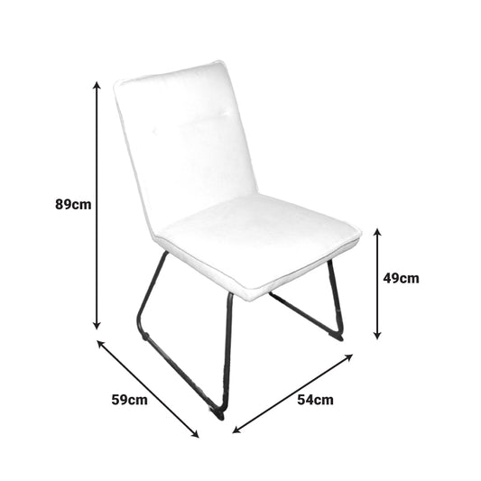 Καρέκλα Essential Ύφασμα Μπεζ-Πόδι Μαύρο Μεταλλικό 54x59x89