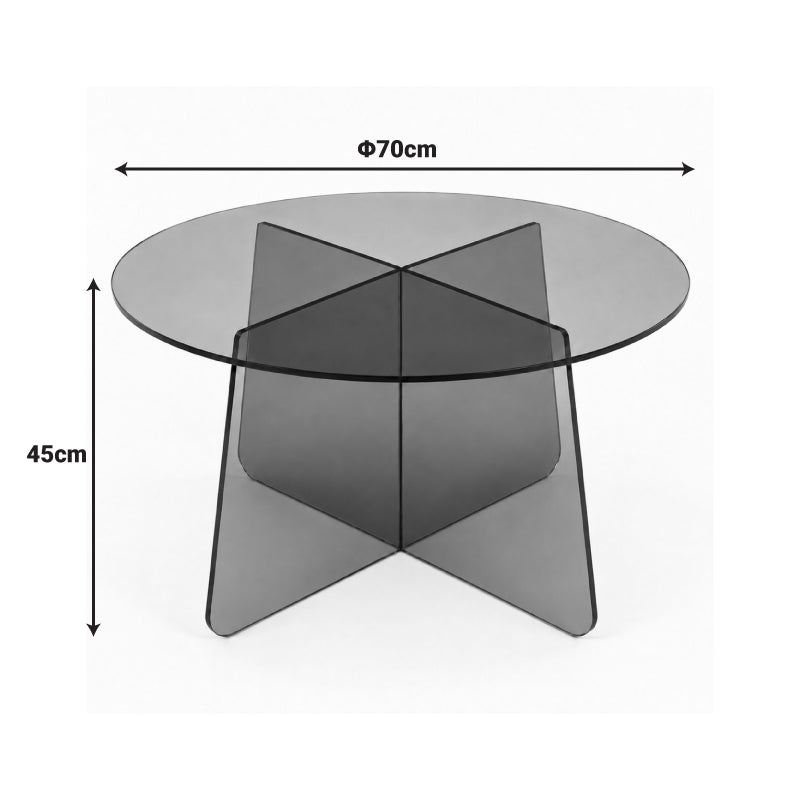 Coffee Table Cleary Tempered 8mm Anthracite Glass Φ70x45
