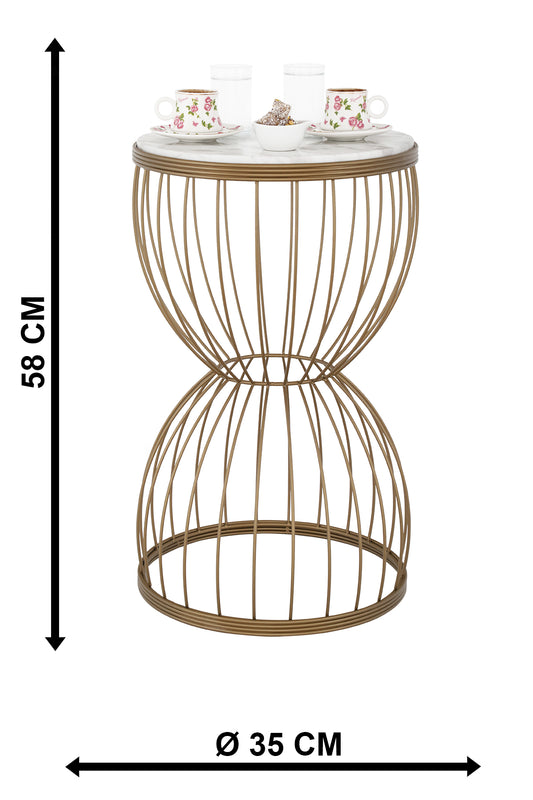 TBH-01 AB ΤΡΑΠΕΖΑΚΙ ΟΞΥΝΤΕ ΗΜΙΚΥΚΛΙΟ ΠΛΕΓΜΑ ΣΧΕΔΙΟ ΜΑΡΜΑΡΟ Φ35x59