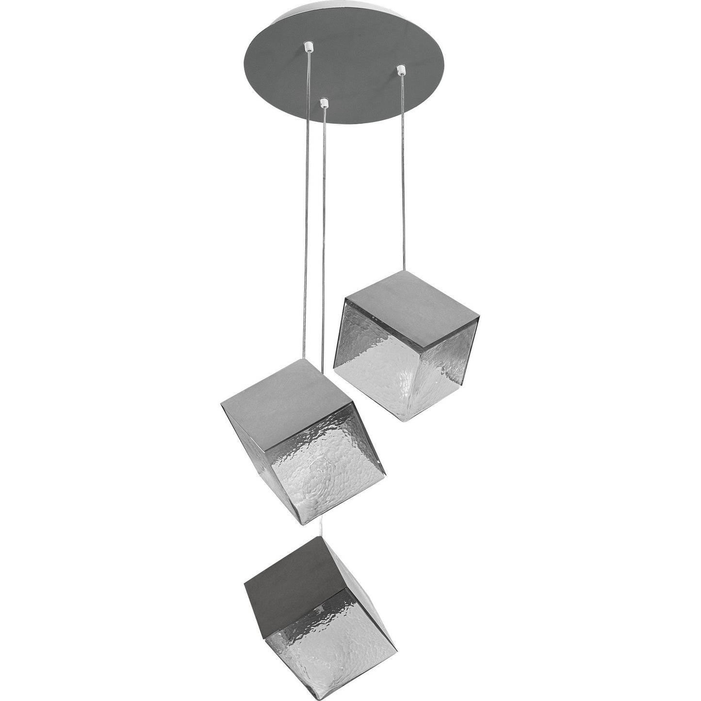 PDC 4021-3 CR # ΚΥΒΟΙ ΑΝΙΣΟΠΕΔΟΙ ΜΕΤΑΛΛΟ + ΔΙΑΦΑΝΟ ΓΥΑΛΙ 3xG9 Φ36,5x100