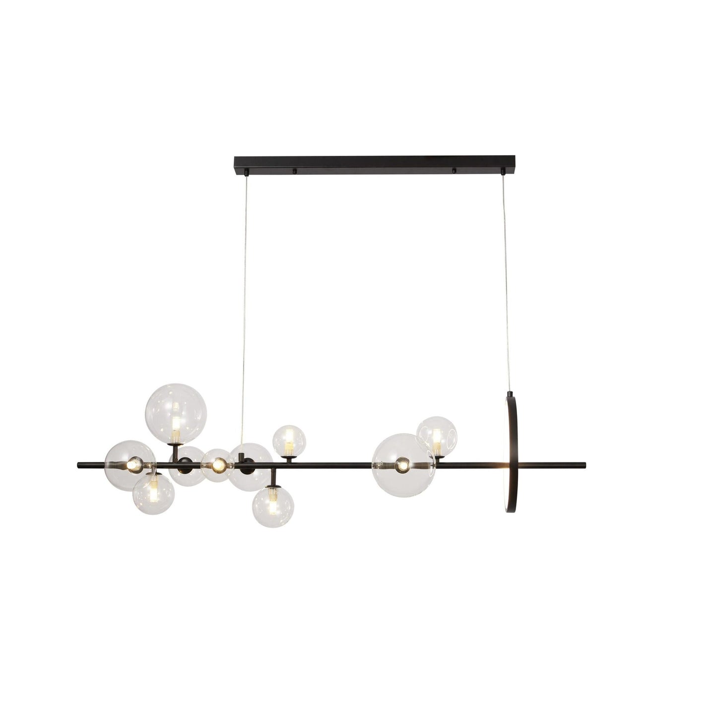 PDC 2049-10 ΡΑΓΑ ΜΑΥΡΗ ΜΕ LED KAI G9 ΓΛΟΜΠΟΥΣ ΔΙΑΦΑΝΟΥΣ 120x28x120