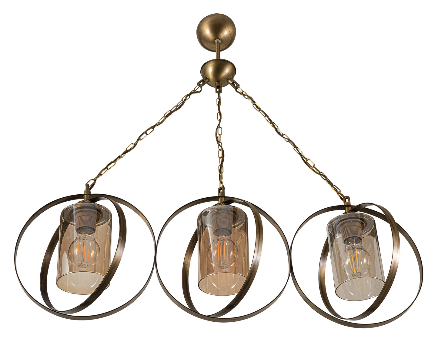 PDT 2063-3 # ΚΡΕΜ. 3/Φ ΔΥΟ ΜΕΤΑΛΛΙΚΟΙ ΚΥΚΛΟΙ ΚΑΙ ΚΥΛΙΝΔΡΙΚΟ ΓΥΑΛΙ Ε27 79x23x80