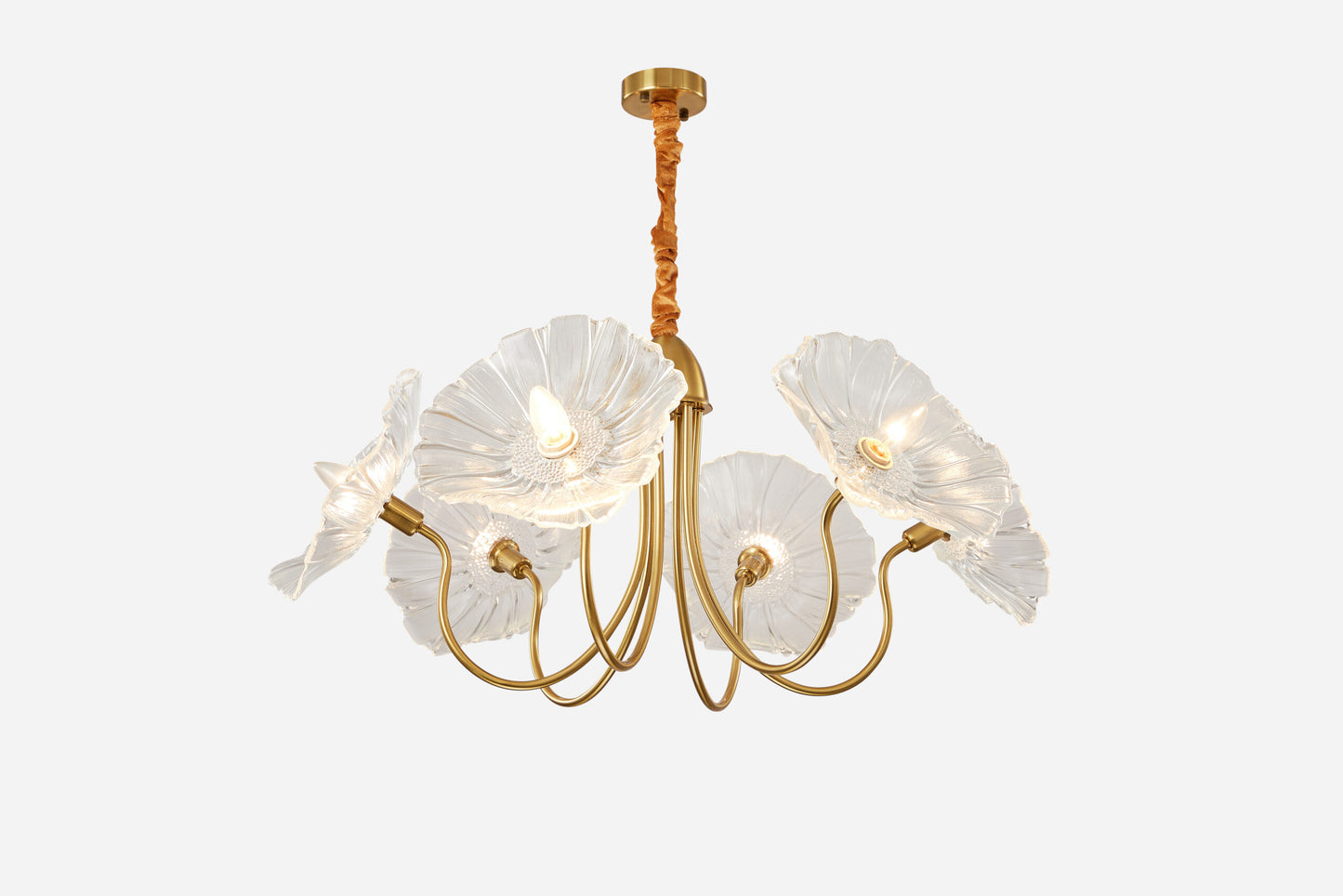 PDC 2046-6 # ΠΟΛΥΦΩΤΟ VINTAGE ΧΡΥΣΟ ΜΕ ΛΕΥΚΟ ΓΥΑΛΙ ΛΟΥΛΟΥΔΙ 6xΕ14 Φ90x100