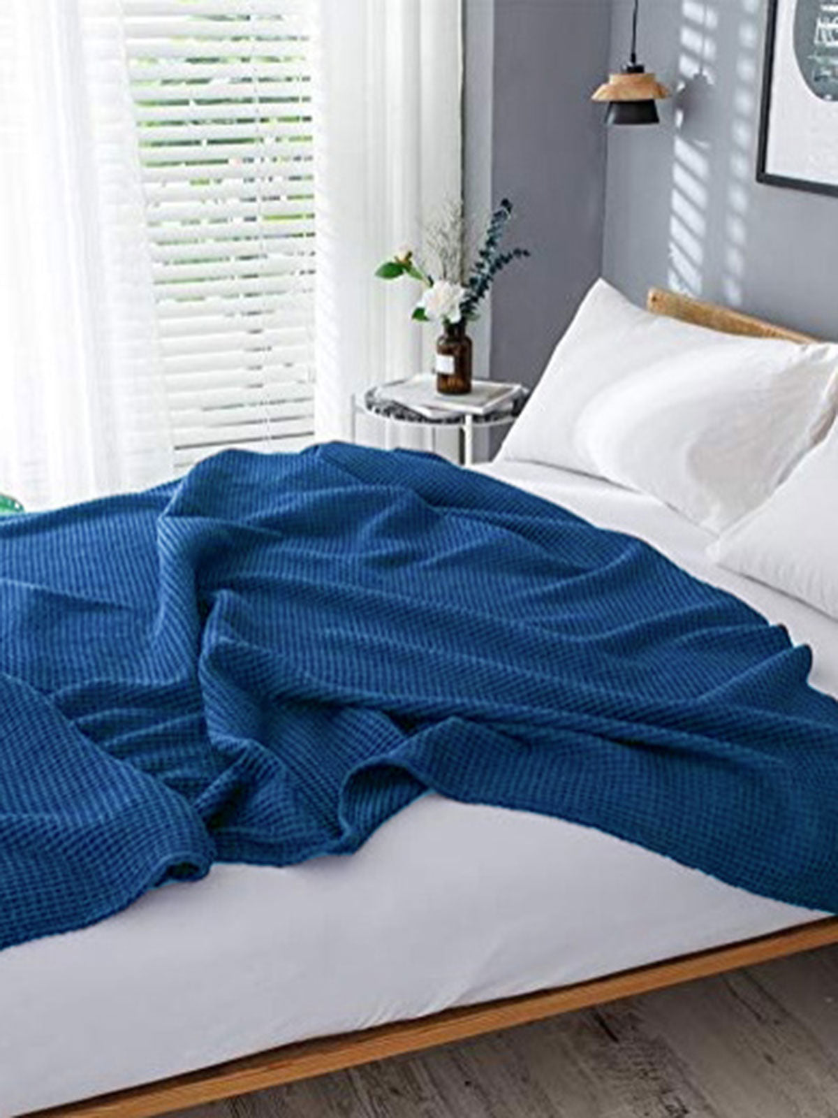 Κουβέρτα Πικέ Eliot Blue Υπέρδιπλη 220×240εκ