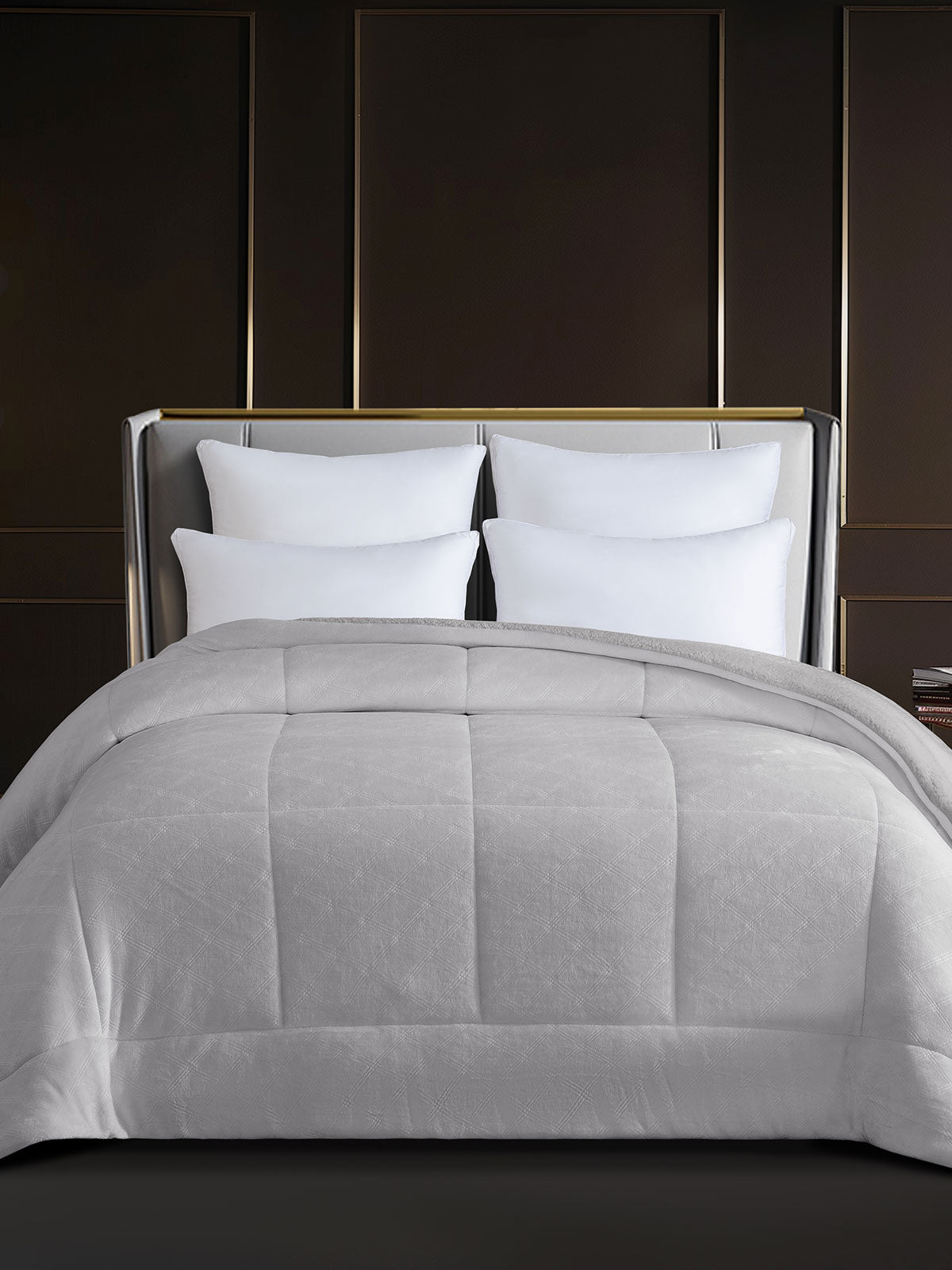 Κουβερτοπάπλωμα Dalia Light Grey Υπέρδιπλο 220x240εκ