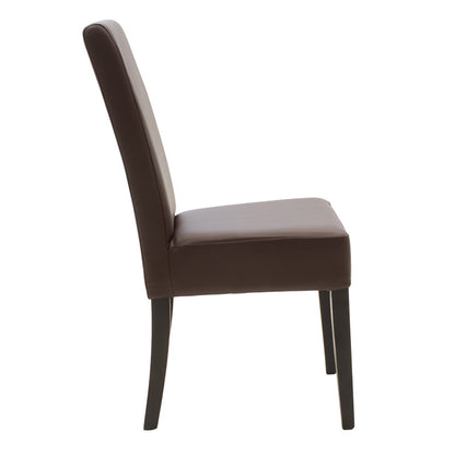 Καρέκλα Ditta PU Σκούρο Καφέ-Πόδι Μασίφ Ξύλο Wenge
