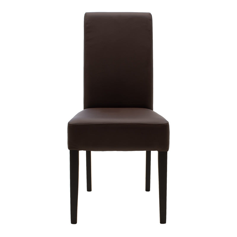 Καρέκλα Ditta PU Σκούρο Καφέ-Πόδι Μασίφ Ξύλο Wenge