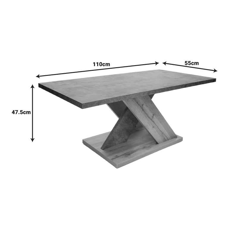 Τραπέζι Σαλονιού Solange σε Γκρι-Sonoma Απόχρωση 110x55x47.5