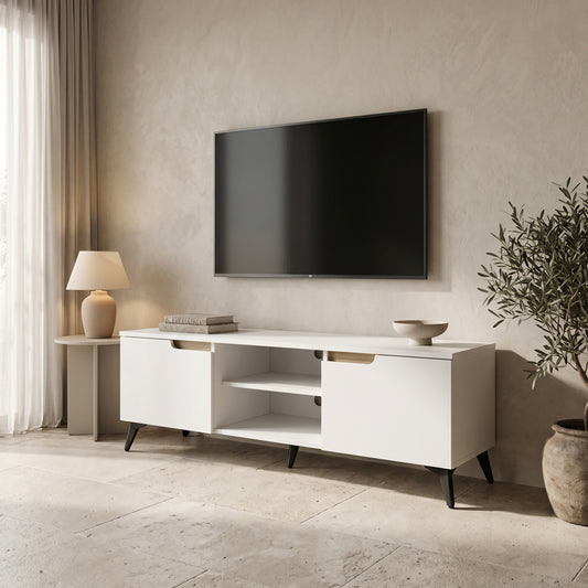 Έπιπλο Τηλεόρασης Kemvio Sonoma-Λευκό 150x38x44