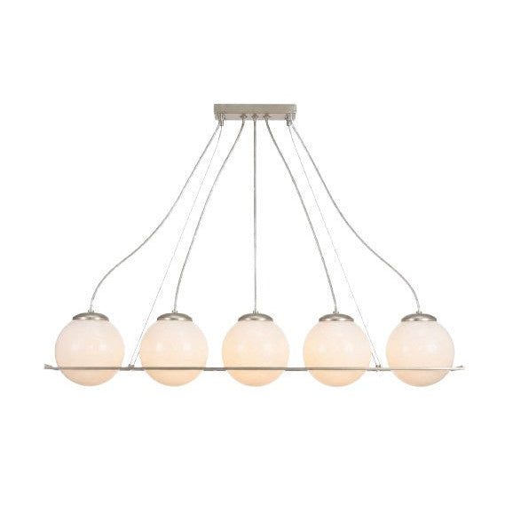 PDT 2020-5 # ΚΡΕΜ 5/Φ ΓΥΑΛΙ ΜΠΑΛΑ ΟΠΑΛΙΝΑ 5xΕ27 80x15x65